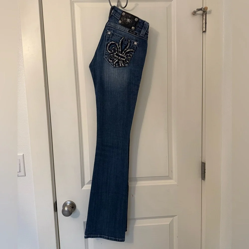 Miss Me Women's Blue Jeans with Embellished Pockets - Picture 3 of 7